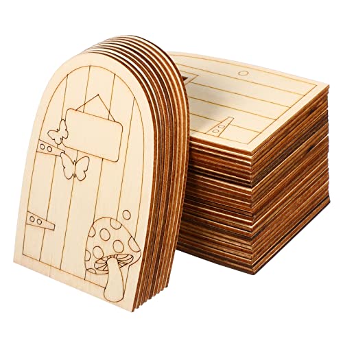 WOONEKY 36Stücke Teiliges Mini Holzornament Kreative Gartendekoration mit Verschiedenen Tür und Fensterdesigns für DIY Projekte und Miniaturgärten WOONEKY 36Stücke Teiliges Mini Holzornament Kreative Gartendekoration mit Verschiedenen Tür und Fensterdesigns für DIY Projekte und Miniaturgärten von WOONEKY