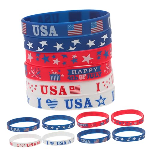 WOONEKY 36St Armband zum Unabhängigkeitstag Veteranentagsarmband 4. Juli Schmuck multifunktionsarmband circle of friends Armbänder mit patriotischem Thema Silikonarmband für Team gedenken von WOONEKY