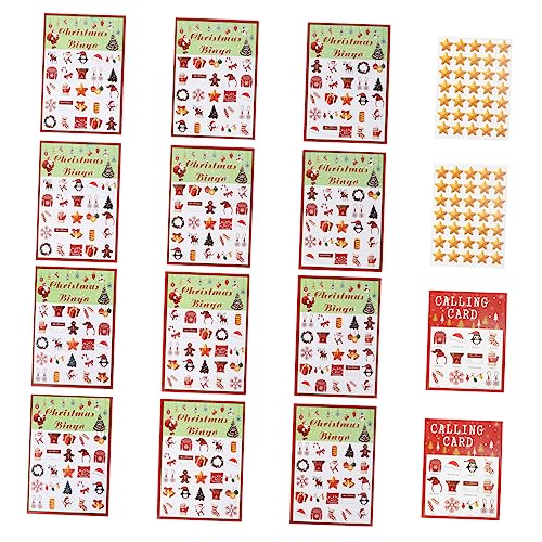 WOONEKY 37 Stück Weihnachts Bingo Spielkarten Set für Spieler Teiliges Partyspiel mit Festlichen Motiven für Familienfeiern und Schulveranstaltungen von WOONEKY