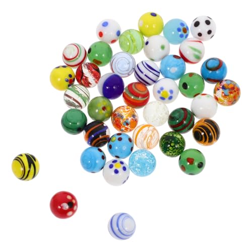 WOONEKY Murmeln Für Spiele 38 Stück Große Murmeln Rund Aus Glas Zum Basteln Dekoratives Spielzeug von WOONEKY