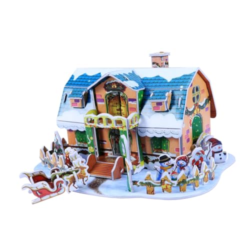 WOONEKY 3D-Puzzle- weihnachtsmotiv Christmas House Bastelset weihnachtspräsente wheinachtsgeschenke Rätsel Weihnachtsminihaus Weihnachten Modell von WOONEKY