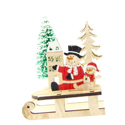 WOONEKY 3st Elch Holzpuzzles Weihnachtsfiguren Weihnachtsschmuck Für Den Schreibtisch Weihnachtsmann Holz Feiertagspuppendekorationen Puzzletisch Bambus Geschenk Weihnachten Kind von WOONEKY