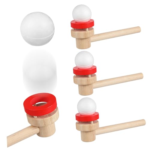 WOONEKY 3Stücke Holz und Kunststoff Schwimmende Kugel Outdoor Blasball für Lernspielzeug Gleichgewicht von WOONEKY