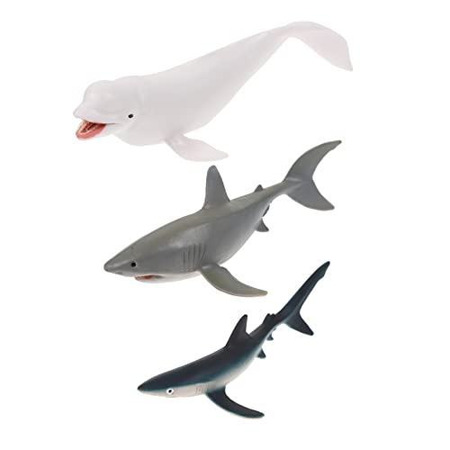 WOONEKY 3Stücke Miniatur Kunststoff Meerestiere Blauhai Kleiner Beluga Lebensnahe Figuren für Ab Jahren Perfektes für Geburtstage und WOONEKY 3Stücke Miniatur Kunststoff Meerestiere Blauhai Kleiner Beluga Lebensnahe Figuren für Ab Jahren Perfektes für Geburtstage und von WOONEKY