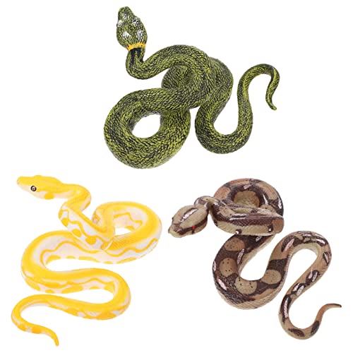 WOONEKY 3st Gummischlangen Realistisch Realistische Schlange Spielzeugschlange Katzenspielzeug Schlange Gefälschte Schlangen Falsche Schlange Halloween-Spielzeug Erwachsener Schmücken Kind von WOONEKY