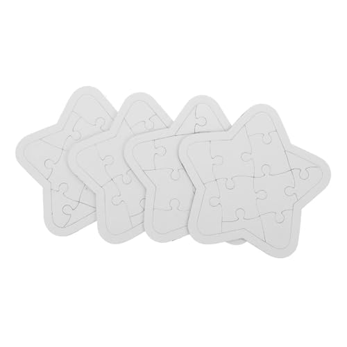 WOONEKY 4 Blätter DIY Blank Puzzle Pieces Leicht Tragbar Vielseitig Zum Bemalen Kritzeln Und Zusammensetzen Fördert Kreativität Konzentration Geduld Für von WOONEKY