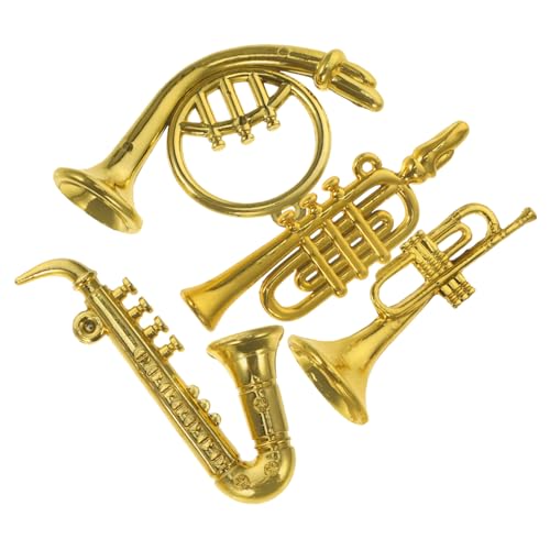 WOONEKY 4 Puppenhaus Zubehör Realistische Saxophon Co Miniaturmusik Dekoration als und Heimornament von WOONEKY