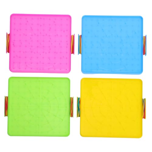 WOONEKY 4 Sätze Doppelseitige Geoboard Nägel mit Gummibändern Matheform Puzzle für Kreative Lernaktivitäten Anpassbare Lehrmittel für Montessori Unterricht WOONEKY 4 Sätze Doppelseitige Geoboard Nägel mit Gummibändern Matheform Puzzle für Kreative Lernaktivitäten Anpassbare Lehrmittel für Montessori Unterricht von WOONEKY