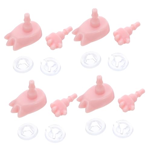 WOONEKY 4 Sätze Miniatur Doll Hände und Füße Ersatzteile Präzise Kunststoff Gelenke für DIY Puppenherstellung und Figuren Reparatur Zubehör von WOONEKY