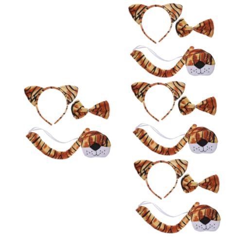 WOONEKY 4 Sätze Tiger Kostümset für Tierkostüm Zubehör mit Ohrband Fliege für Karneval Halloween und Cosplay Niedliches und Flexibles Design für Jungen WOONEKY 4 Sätze Tiger Kostümset für Tierkostüm Zubehör mit Ohrband Fliege für Karneval Halloween und Cosplay Niedliches und Flexibles Design für Jungen von WOONEKY