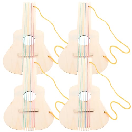 WOONEKY 4 Sätze Unvollendete Holz Gitarre Teiliges für DIY Musikinstrument zum Malen und Gestalten Unlackierte Gitarre für Kreative Projekte und Bastelideen WOONEKY 4 Sätze Unvollendete Holz Gitarre Teiliges für DIY Musikinstrument zum Malen und Gestalten Unlackierte Gitarre für Kreative Projekte und Bastelideen von WOONEKY