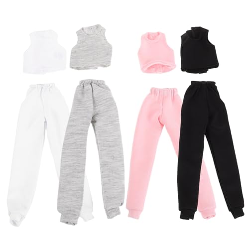 WOONEKY 4 Sets Austauschbare Puppenkleidung: Sommer-anziehweste Und -Hose – Puppen-sommerkleidungszubehör Für Fantasievolles Spielen von WOONEKY