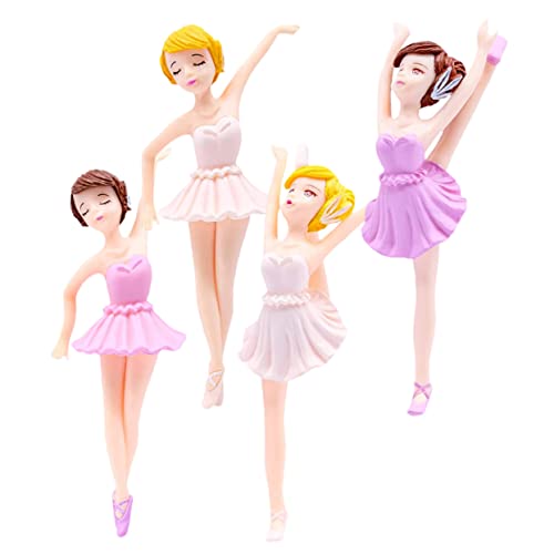WOONEKY 4 Stück Ballerina Mädchen Ornamente, Ballett Stil, Gymnastik, Cupcake Topper, Dessert Topper, Geburtstagskuchen Ornament, Ballett Mädchen Statue, Backdekorationen, Ballerina WOONEKY 4 Stück Ballerina Mädchen Ornamente, Ballett Stil, Gymnastik, Cupcake Topper, Dessert Topper, Geburtstagskuchen Ornament, Ballett Mädchen Statue, Backdekorationen, Ballerina von WOONEKY