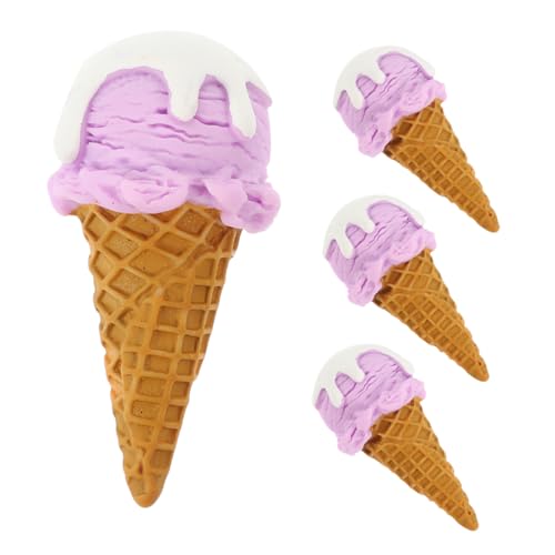 WOONEKY 4 Stück Eiscreme Modell Künstliches Eiscreme Ornament Eiscreme Tischdekoration Realistisches Spielessen Dessertspielzeug Gefälschtes Schokoladenmodell Gefälschtes Eiscreme von WOONEKY