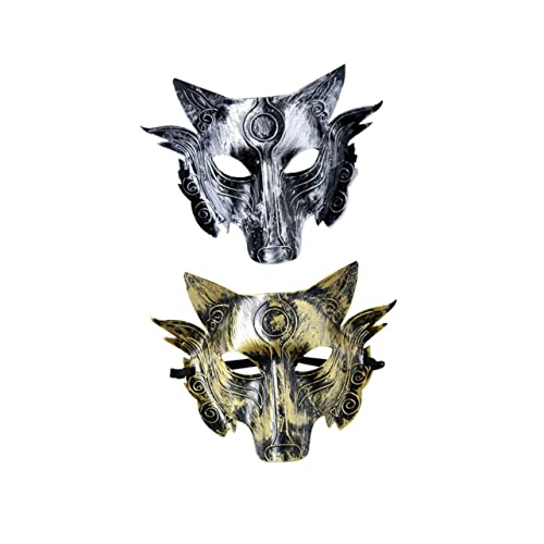 WOONEKY 4 Stück wolfskopf-kostümmaske halloween-wolfskopf halloween-tiermasken wolfsmaske aus kunststoff halloween kostüm halloween costume Dicker Schnitt Lieferungen von WOONEKY