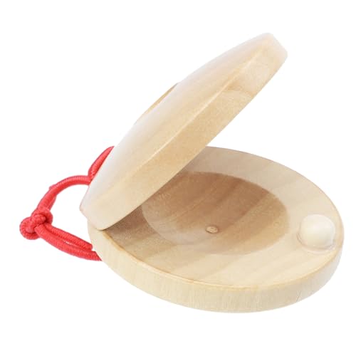 WOONEKY 4 Stück Holz Kastagnetten für Orff Musikinstrument für Frühe Musikalische Bildung Handgefertigtes Percussion Kreativität und Musikalität von WOONEKY