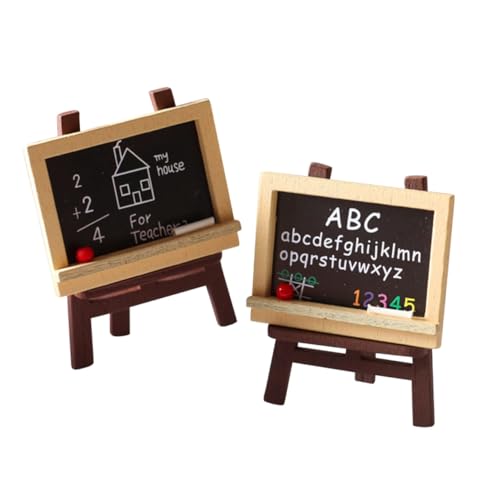WOONEKY 4 Stück Holzstaffelei Puppenhaus Deko Zubehör für Kreative Bastelprojekte und Mikro Landschafts Gestaltung Sicher und Kinderfreundlich von WOONEKY