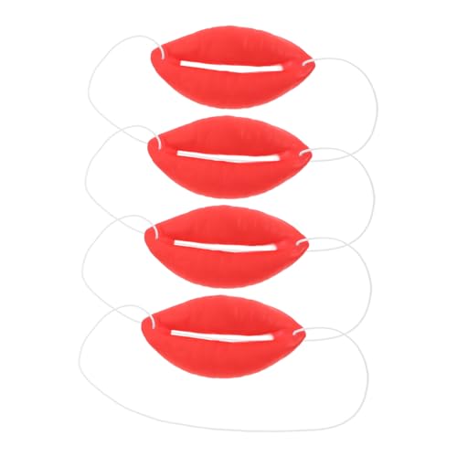 WOONEKY 4 Stück Lustige Rote Lippen Sausage Mouth Maske aus Hautfreundlichem Material für Halloween Karneval Kostümparty und Bühnenauftritte WOONEKY 4 Stück Lustige Rote Lippen Sausage Mouth Maske aus Hautfreundlichem Material für Halloween Karneval Kostümparty und Bühnenauftritte von WOONEKY