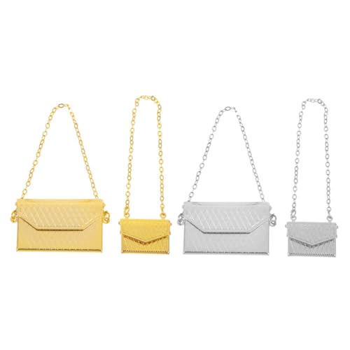 WOONEKY 4 Stück Maßstab Metall Mini Taschen für Puppenhaus Puppenzubehör Tragbar und Kompakt Geschenkverpackt für Kreatives Basteln und Dekoration WOONEKY 4 Stück Maßstab Metall Mini Taschen für Puppenhaus Puppenzubehör Tragbar und Kompakt Geschenkverpackt für Kreatives Basteln und Dekoration von WOONEKY