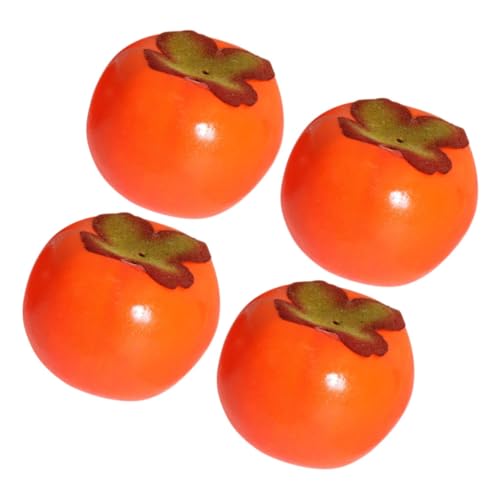 WOONEKY 4 Stück Mini Künstliche Kakis aus Realistische Simulation Strapazierfähig Vielseitige Deko für Küche Party und Szenen Langlebige Künstliche Fruchtmodelle von WOONEKY