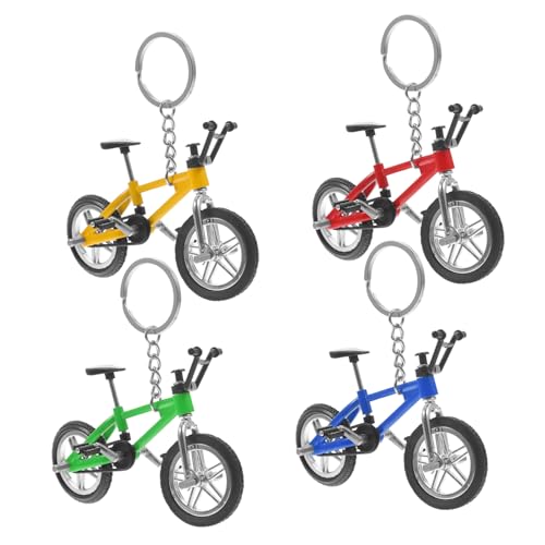 WOONEKY 4 Stück Mini Mountainbike Schlüsselanhänger Teiliges Fingerbike Modell mit Detailgetreuem Design für Schlüssel Taschen und Sammlungen von WOONEKY