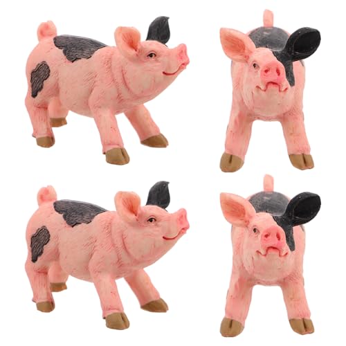 WOONEKY 4 Stück Miniatur Schwein Figuren aus Harz Niedliche Tierornamente für Puppenhaus Feengarten und Schreibtischdekoration Charmante Deko für Sammler und Kleine Räume WOONEKY 4 Stück Miniatur Schwein Figuren aus Harz Niedliche Tierornamente für Puppenhaus Feengarten und Schreibtischdekoration Charmante Deko für Sammler und Kleine Räume von WOONEKY