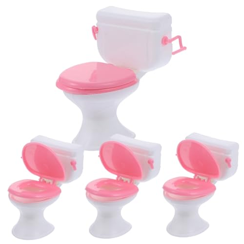 WOONEKY 4 Stück Miniatur Toiletten Puppenhaus Zubehör für Badezimmer Dekoration für Mini Haus Puppenhauszubehör WOONEKY 4 Stück Miniatur Toiletten Puppenhaus Zubehör für Badezimmer Dekoration für Mini Haus Puppenhauszubehör von WOONEKY