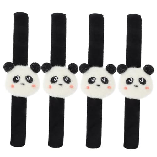 WOONEKY 4 Stück Panda-armband Umarmungs-slap-armband Osterstrumpffüller Hugger Slap-armband Plüsch-panda-spielzeug Einhorn-slap-armband Panda-slap-armbänder Tier Schmücken Kind von WOONEKY