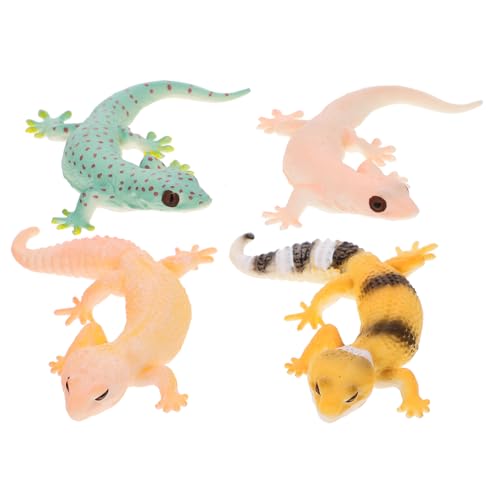 WOONEKY 4 Stück Realistische Echsen Figuren Teiliges aus Stabilem Detailgetreue Reptilienmodelle Pädagogisches Tier für und Dekorationsobjekt von WOONEKY