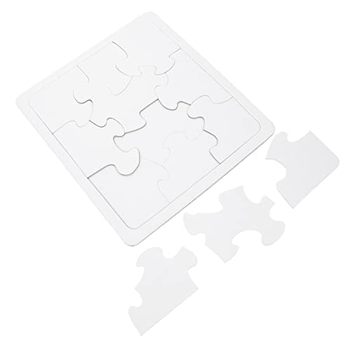 WOONEKY 4 Stück Teiliges Blanko Puzzle mit Abgerundeten Kanten Bemalbares DIY Kinderpuzzle zum Selbstgestalten Sichere Puzzleteile für Jungen und Mädchen Geeignet für Buntstifte Marker von WOONEKY