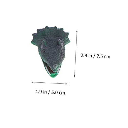 WOONEKY 4 Stück Teiliges Dinosaurier Kopf Fingerpuppen aus Kunststoff Detailreiches Tier für Leichte Handpuppen zum Rollenspiel Pädagogisch Geeignet für Jungen und Mädchen von WOONEKY