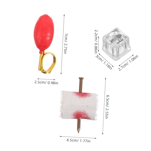 WOONEKY 4 Stück Teiliges Finger Prank Set mit Wasserspritzring Täuschend Echten Fake Nägeln Simulierten Insekten und Eiswürfeln für Halloween Karneval und Aprilscherze für Partyspaß und WOONEKY 4 Stück Teiliges Finger Prank Set mit Wasserspritzring Täuschend Echten Fake Nägeln Simulierten Insekten und Eiswürfeln für Halloween Karneval und Aprilscherze für Partyspaß und von WOONEKY