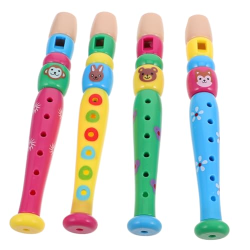 WOONEKY 4 Stück Teiliges Flöten aus Kunststoff Musikinstrument für Blau Gelb Grün Sicher und Leicht für Schule Zuhause und Musikunterricht Musikalischen Wahrnehmung und Hand Augen von WOONEKY
