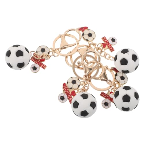 WOONEKY 4 Stück Teiliges Fußball Schlüsselanhänger Robuste Fußball Schlüsselringe als Party Mitgebsel für Jungen und Mädchen Vielseitige Sportanhänger für Geburtstagsfeiern und von WOONEKY