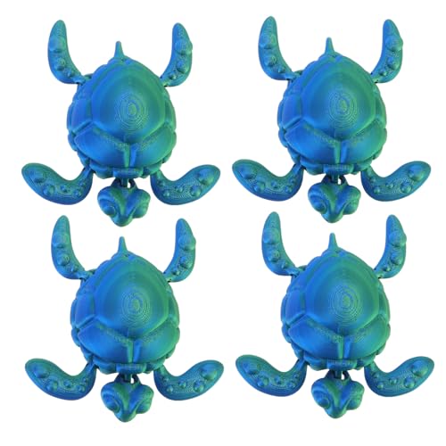 WOONEKY 4stücke Gedruckte Schildkröte Modell Meeresschildkrötenfiguren Kleine Schildkrötenfigur Für Wohndekor Tierspielzeug Dekorativer Schildkrötenschmuck Schildkrötenskulptur von WOONEKY