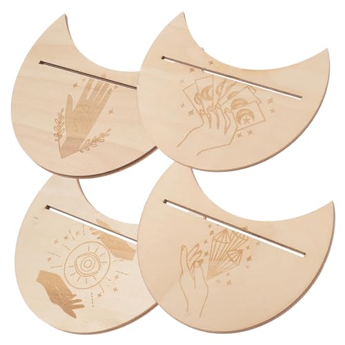 WOONEKY 4 Stück Teiliges Holz Tarot Kartenhalter Mondform Stabiler Ständer für Tarotkarten Zubehör für Wahrsagung und Altar Dekoration Leicht und Platzsparend WOONEKY 4 Stück Teiliges Holz Tarot Kartenhalter Mondform Stabiler Ständer für Tarotkarten Zubehör für Wahrsagung und Altar Dekoration Leicht und Platzsparend von WOONEKY