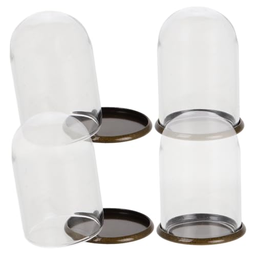 WOONEKY 4 Stück Teiliges Mini Glasglocken mit Sockel Transparente Glaskuppeln aus Hochtransparentem für Puppenhaus Dekoration DIY Mikrolandschaft Vitrinen für Figuren und Tischdeko WOONEKY 4 Stück Teiliges Mini Glasglocken mit Sockel Transparente Glaskuppeln aus Hochtransparentem für Puppenhaus Dekoration DIY Mikrolandschaft Vitrinen für Figuren und Tischdeko von WOONEKY