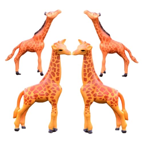 WOONEKY 4 Stück Teiliges Miniatur Giraffen Figuren aus Langlebigem Resin Details für Wohnzimmer Dekoration Mikro Landschaften Garten und Puppenhaus Gestaltung von WOONEKY