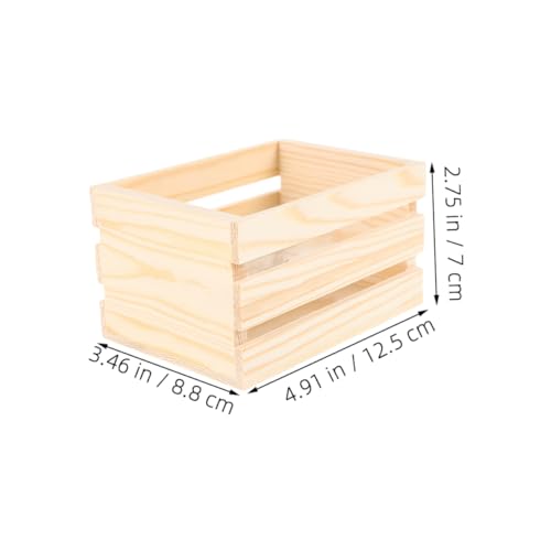 WOONEKY 4 Stück Teiliges Miniatur Holzkisten für Puppenhaus Stabile Holzboxen für Mini Supermarkt Zubehör Kreative Aufbewahrung von Miniatur Lebensmitteln und Getränken Bastelzubehör für von WOONEKY