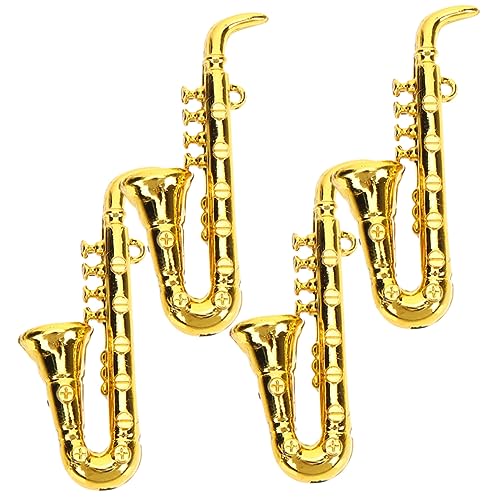 WOONEKY 4 Stück Teiliges Miniatur Saxophon Modell Mini Musikinstrument Miniatur Blasinstrument Puppenhaus Dekoration Leichtes Saxophon als für Musikliebhaber und Sammler WOONEKY 4 Stück Teiliges Miniatur Saxophon Modell Mini Musikinstrument Miniatur Blasinstrument Puppenhaus Dekoration Leichtes Saxophon als für Musikliebhaber und Sammler von WOONEKY