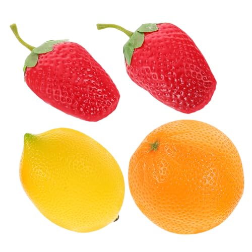 WOONEKY 4 Stück Teiliges Obst Shaker Maracas Musikinstrumente aus Robustem Kunststoff Pädagogisches Schlagzeugspielzeug Hörvermögen Koordination und Musikalischem Interesse von WOONEKY