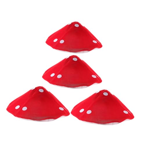 WOONEKY 4 Stück Teiliges Pilz Cosplay Hut mit Elastischem Band Lustige Cartoon Kopfbedeckung für Rote Party Mütze für Fotoshooting und Bühnenauftritte WOONEKY 4 Stück Teiliges Pilz Cosplay Hut mit Elastischem Band Lustige Cartoon Kopfbedeckung für Rote Party Mütze für Fotoshooting und Bühnenauftritte von WOONEKY