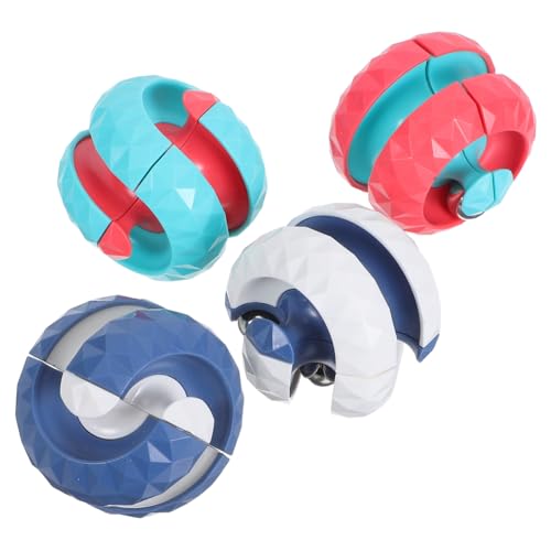 WOONEKY 4 Stück Teiliges Rotierendes Puzzle-Ball-Fidget Beruhigendem Rollmechanismus Tragbares Stressabbau-Spiel für Erwachsene für Büro Reisen und Entspannung von WOONEKY