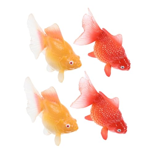 WOONEKY 4 Stück Teiliges Schwimmende Koi Fisch Figuren aus Kunststoff Realistische Künstliche Goldfische mit Detailreicher Gestaltung Sichere Materialien Dekorativ für Aquarium Teich und WOONEKY 4 Stück Teiliges Schwimmende Koi Fisch Figuren aus Kunststoff Realistische Künstliche Goldfische mit Detailreicher Gestaltung Sichere Materialien Dekorativ für Aquarium Teich und von WOONEKY
