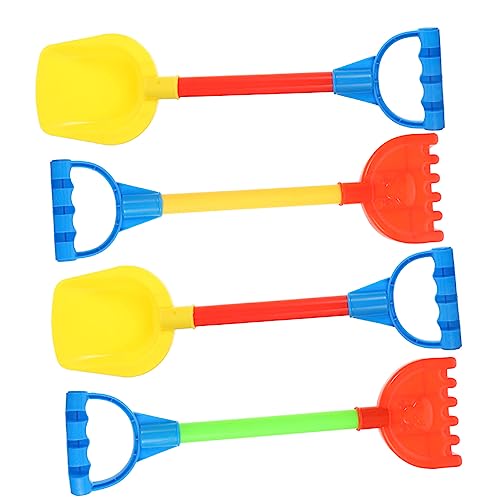 WOONEKY 4 Stück Teiliges Set Sandspielzeug Bunte Schaufeln und Rechen für Strand Kreatives Sandspielzeug für Fördert die Fantasie und Motorik Zufällige Farbe Zufällige Farbe von WOONEKY