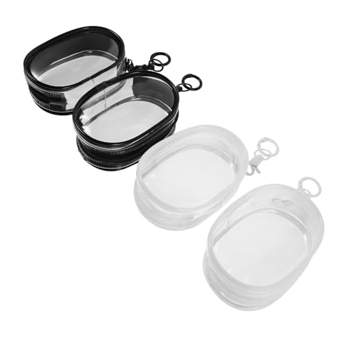 WOONEKY 4 Stück Transparente Mini-figurentaschen mit Schlüsselanhänger Staubdichte Beutel für Sammelfiguren Leicht Tragbar Schützend für Unterwegs von WOONEKY