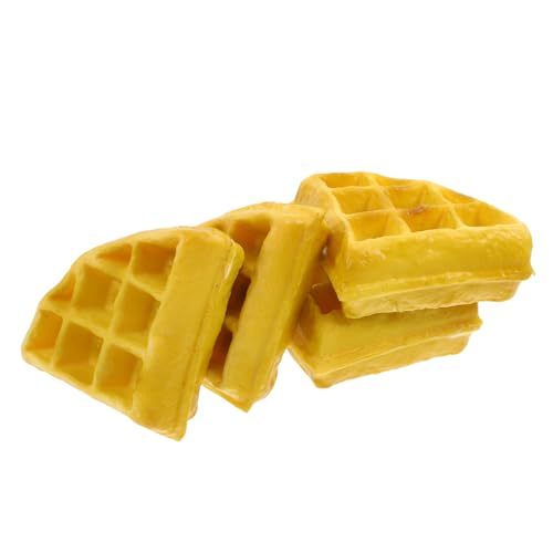 WOONEKY 4 Stücke Teiliges Modell Realistische Künstliche Lebensmittel für Küche und Tischdekoration Simulierte Waffeln für Fotografie und Ausstellungen von WOONEKY