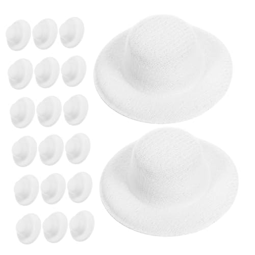 WOONEKY 40 Stück Miniatur aus Gebürstetem Stoff Weiche Puppenhüte für Bastelprojekte DIY Geburtstags Weihnachtsdekoration Zubehör von WOONEKY