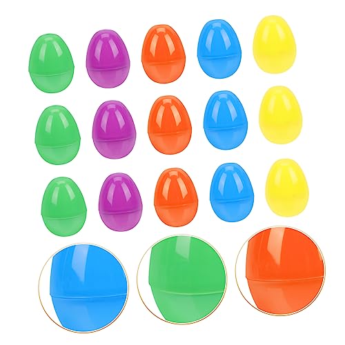 WOONEKY 40 Stück Teiliges Eier aus Kunststoff Kleine Wiederverwendbare Eier zum Befüllen und Dekorieren Osterparty Geschenkbox Grüne Verpackung für Festliche Osterdekoration von WOONEKY