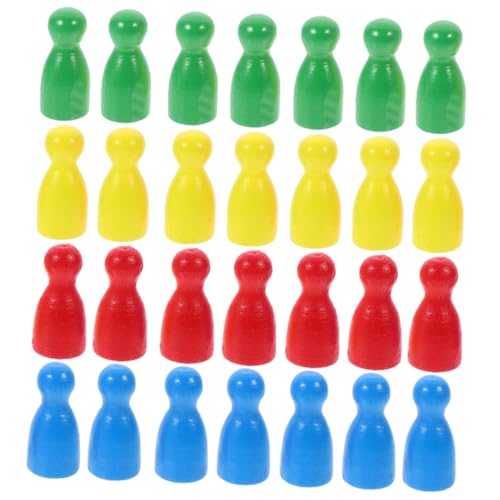 WOONEKY 40 Stück Teiliges Holz Schachfiguren für Brettspiele Spielzubehör in Rot Gelb Blau und Grün Leicht und Tragbar für Hochzeiten Partys und Unterwegs WOONEKY 40 Stück Teiliges Holz Schachfiguren für Brettspiele Spielzubehör in Rot Gelb Blau und Grün Leicht und Tragbar für Hochzeiten Partys und Unterwegs von WOONEKY
